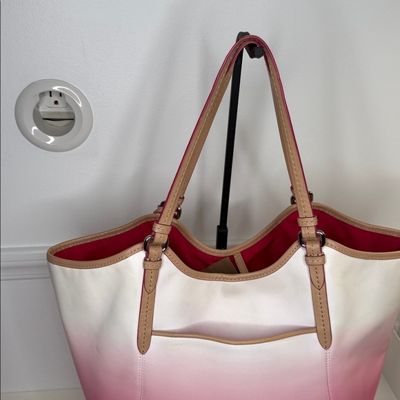 Coach Peyton Ombre tote bag hot pink cream tan purse shoulder ba F29283 - Picture 3 of 12